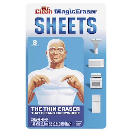 Mr. Clean Mr. Clean Sheets Non-Scratch Magic Eraser For Multi-Purpose 5.7 in. L 8 pk 3700090656